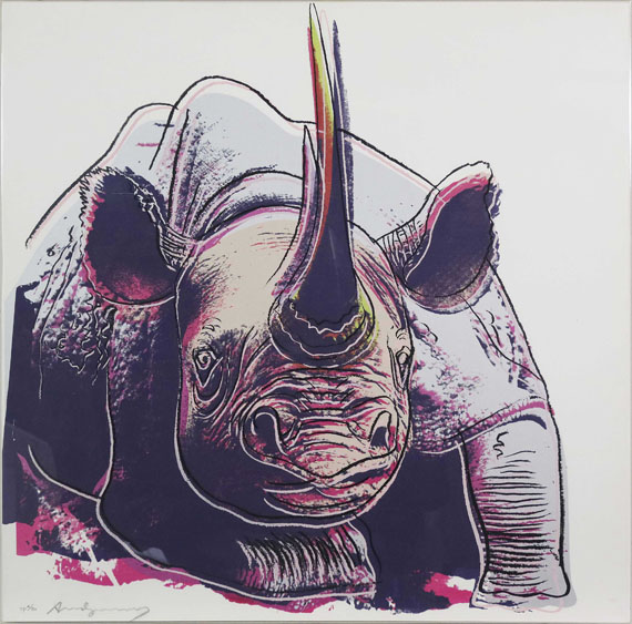 Andy Warhol - Rhinoceros (Endangered Species) - Rahmenbild