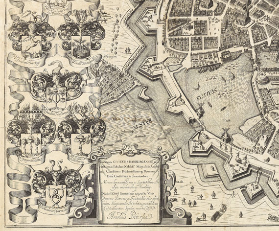 Pietersen, Arnoldus - 1 Bl. Hamburgum ... Novam hanc civitatis Hamburgensis (Arent Pietersen), 1644