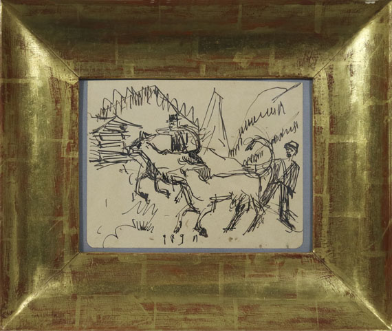Ernst Ludwig Kirchner - Hirten und Kühe auf der Stafelalp - Rahmenbild