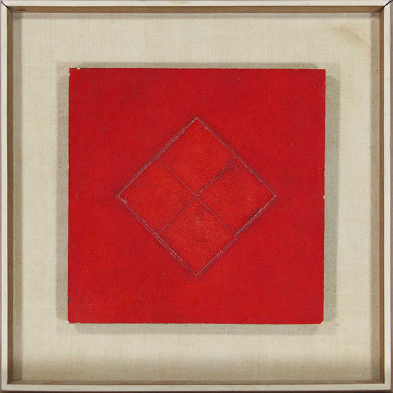 Gottfried Honegger - Ohne Titel (Tableau Relief in Red) - Rahmenbild