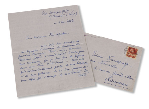 Rainer Maria Rilke - Eigenhändiger Brief an Edwin Frankfurter