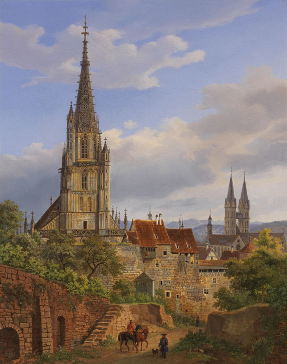 Heinrich Adam - Blick auf Esslingen am Neckar