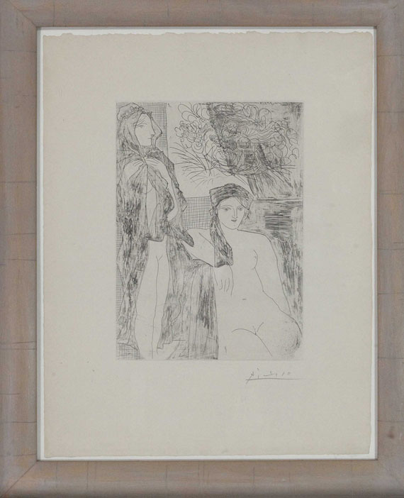 Pablo Picasso - Femme au voile, modèle assis et tête de Rembrand - Rahmenbild