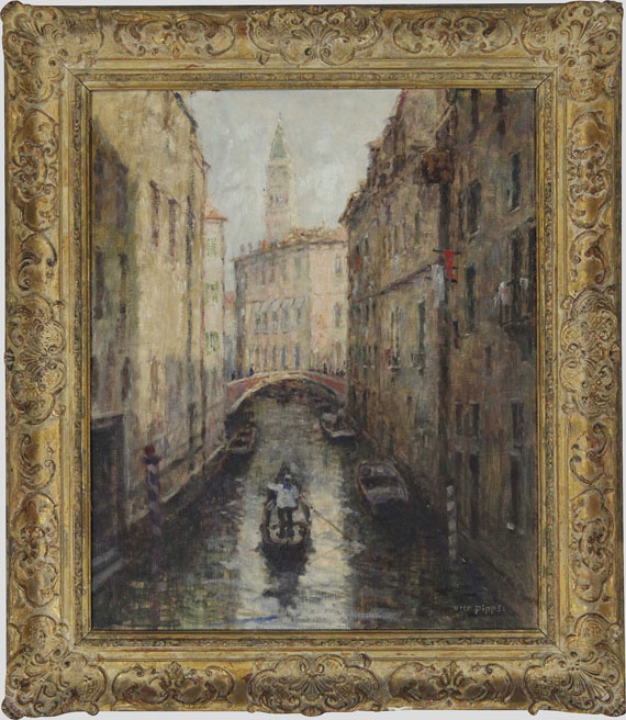 Otto Pippel - Canal in Venedig - Rahmenbild