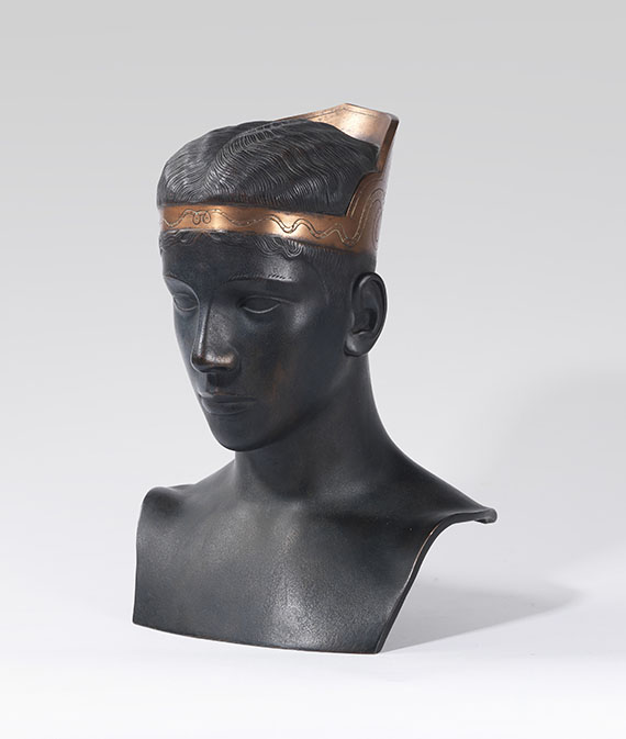 Sascha Schneider - Jünglingsbüste mit ägyptischer Kopfbedeckung - Weitere Abbildung