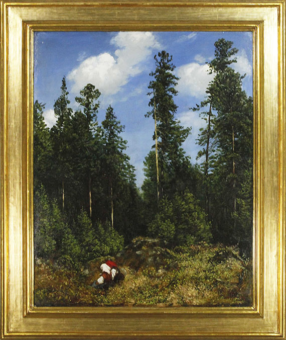 Hans Thoma - Schwarzwaldtannen (Beerenpflückerinnen) - Rahmenbild