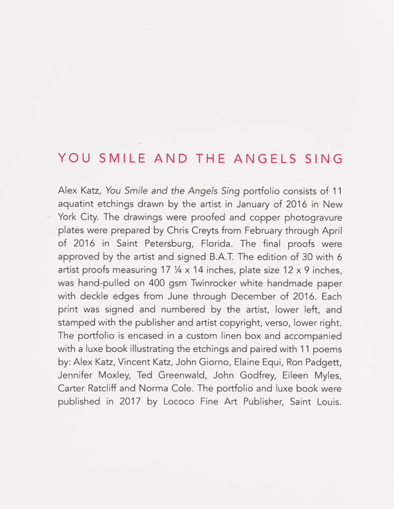 Alex Katz - You Smile and the Angels Sing - Weitere Abbildung