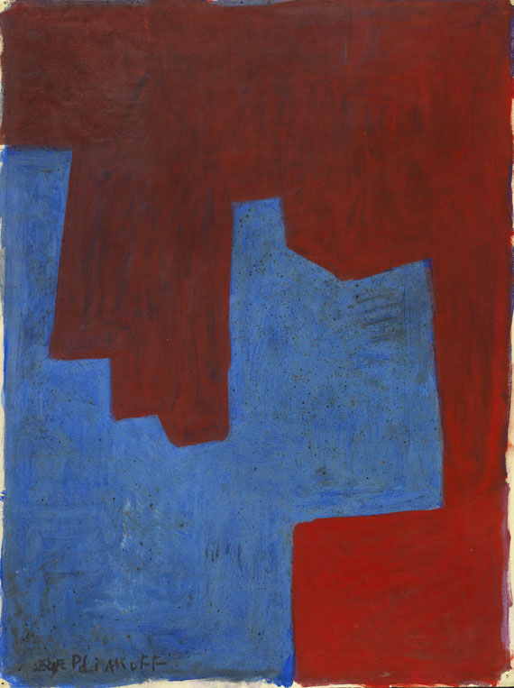 Serge Poliakoff - Composition deux rouges et bleu