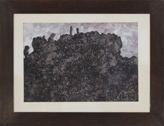 Jean Dubuffet - Paysage rocheux sombre - Rahmenbild