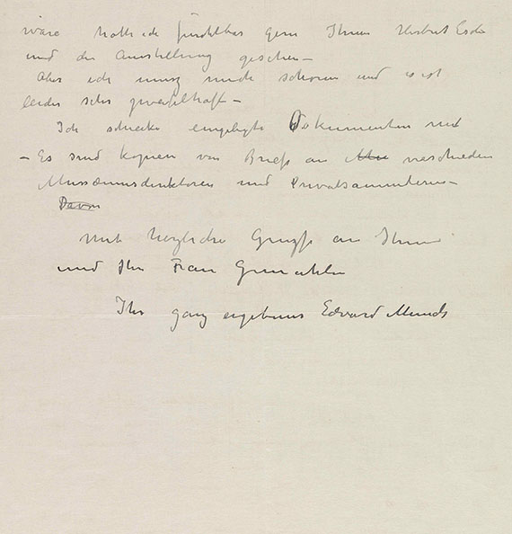 Edvard Munch - Eigh. Brief, 7. Nov. 1929 - Weitere Abbildung