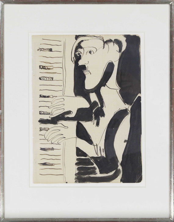 Ernst Ludwig Kirchner - Der Orgelspieler (Orgler) von Spina Julius Hembus - Rahmenbild
