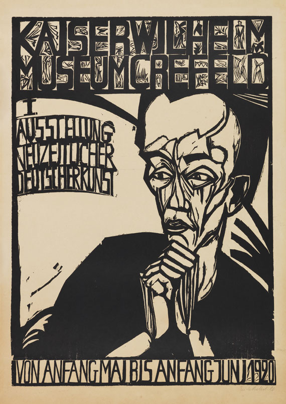 Erich Heckel - Plakat der "I. Ausstellung neuzeitlicher deutscher Kunst", Krefeld