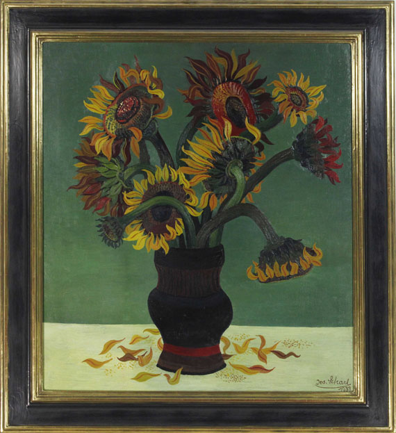 Josef Scharl - Sonnenblumen (Sunflowers) - Rahmenbild