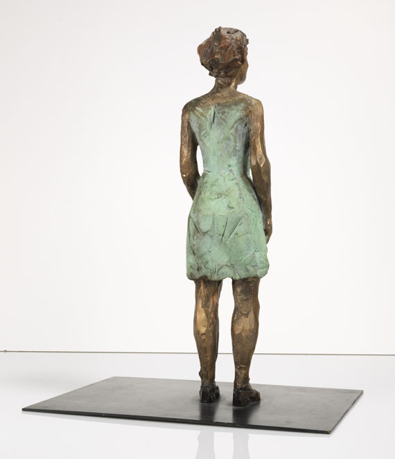 Stephan Balkenhol - Frau im grünen Kleid - Rückseite