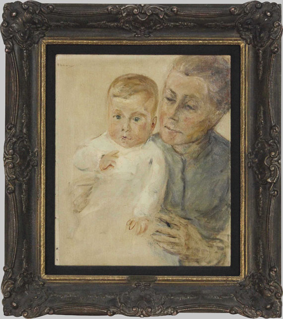 Max Liebermann - Enkelin Maria auf dem Arm der Kinderfrau - Rahmenbild