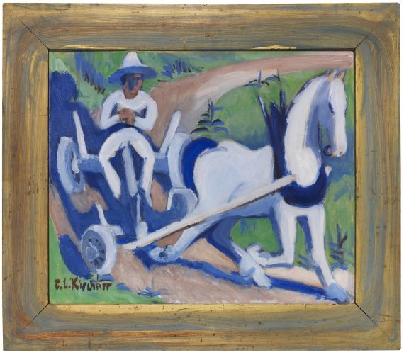 Ernst Ludwig Kirchner - Bauernwagen mit Pferd - Rahmenbild