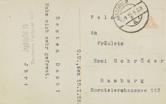 Manfred Freiherr von Richthofen - Porträtpostkarte mit Unterschrift