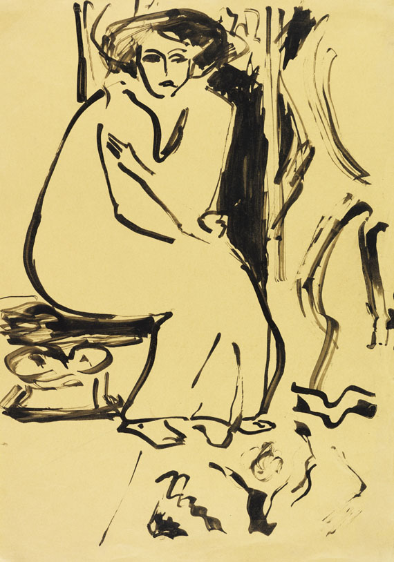 Ernst Ludwig Kirchner - Sitzende in langem Kleid