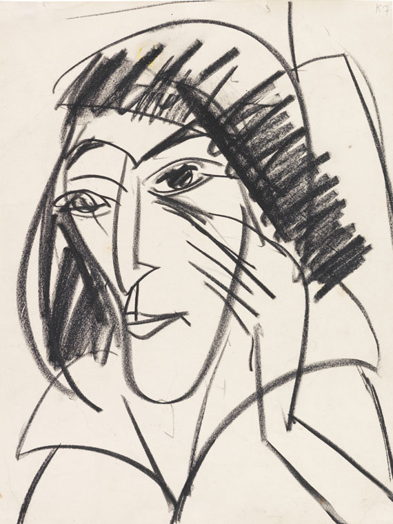Ernst Ludwig Kirchner - Mädchenkopf (Erna)