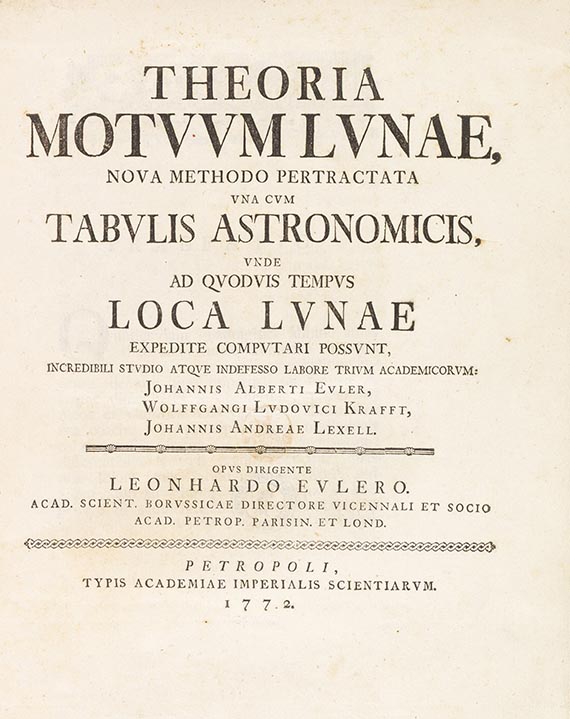 Leonhard Euler - Theoria motuum lunae