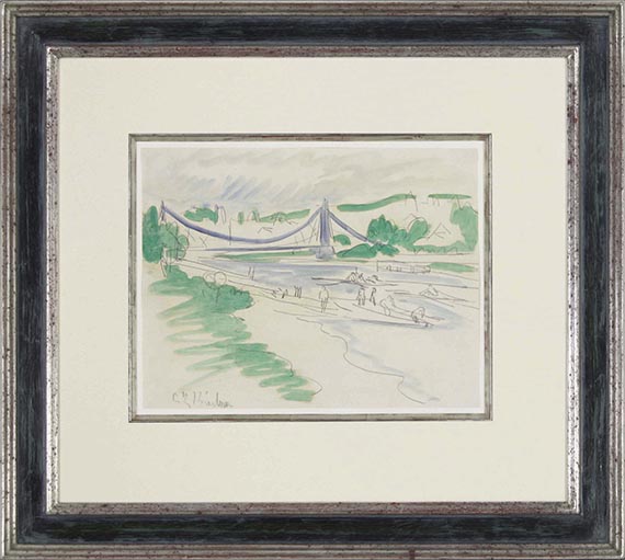 Ernst Ludwig Kirchner - Die Elbbrücke "Das blaue Wunder" (Die Loschwitzer Brücke in Dresden) - Rahmenbild