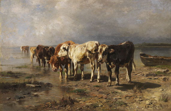 Anton Braith - Kühe am Seeufer