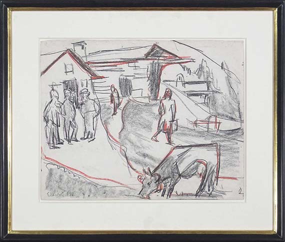 Ernst Ludwig Kirchner - Bauern auf der Alp - Rahmenbild