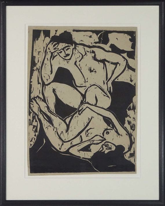 Ernst Ludwig Kirchner - Nacktes Paar auf einem Kanapee - Rahmenbild