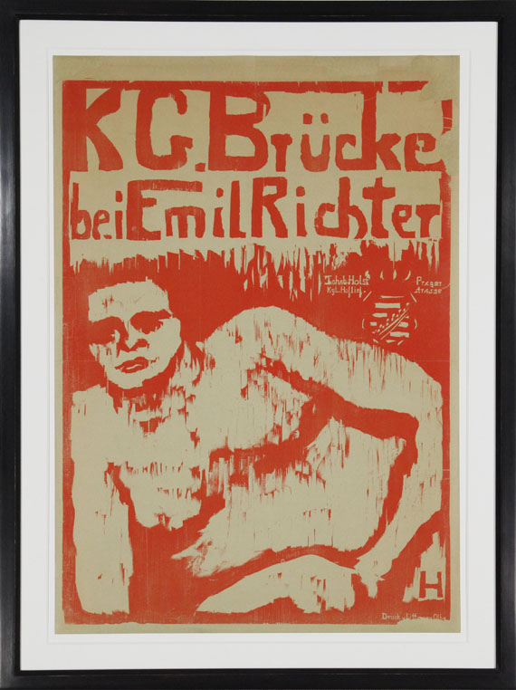 Heckel - Plakat für die Ausstellung der K.G. "Brücke" bei Emil Richter