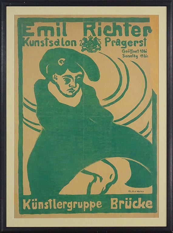 Ernst Ludwig Kirchner - Plakat Emil Richter - Künstlergruppe "Brücke" - Rahmenbild