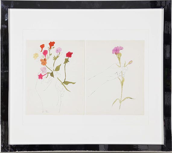 Andy Warhol - Hand with Flowers und Hand with Carnation - Rahmenbild
