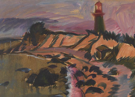 Ernst Ludwig Kirchner - Fehmarnküste mit Leuchtturm