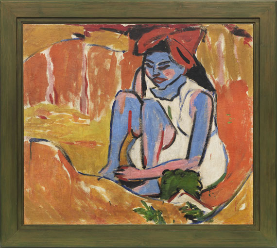 Ernst Ludwig Kirchner - Das blaue Mädchen in der Sonne - Rahmenbild