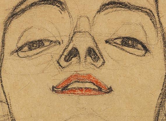 Egon Schiele - Kopf einer jungen Frau, von unten gesehen - Weitere Abbildung