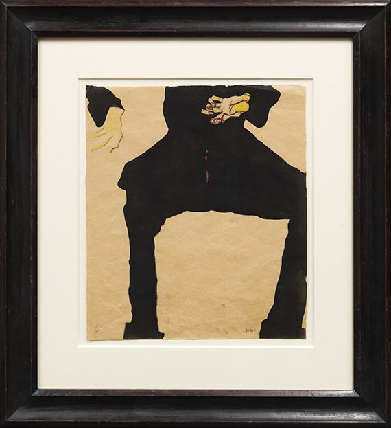 Egon Schiele - Studie eines sitzenden Mannes (Max Oppenheimer) - Rahmenbild