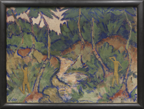 Otto Mueller - Badende in Landschaft - Rahmenbild