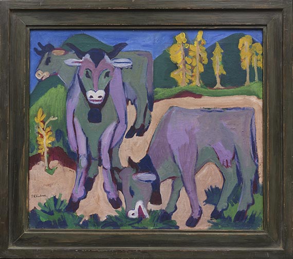 Ernst Ludwig Kirchner - Kühe im Herbst - Rahmenbild