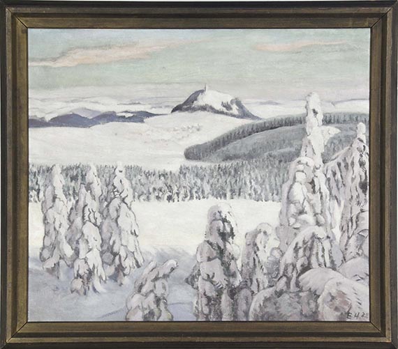 Erich Heckel - Erzgebirgslandschaft (im Winter) - Rahmenbild
