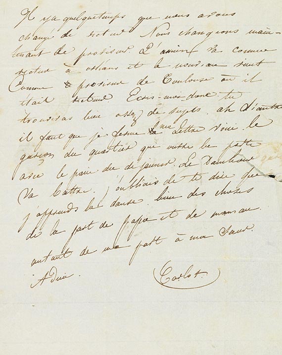 Charles Baudelaire - Eigenhändiger Brief 1833