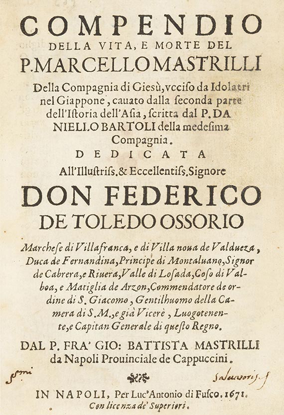 Daniel Bartoli - Compendio della vita, e morte del p. Marcello Mastrilli