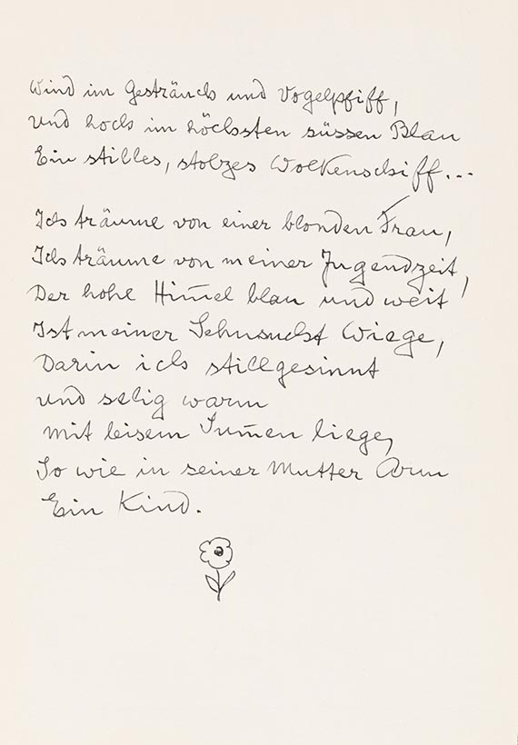 Hermann Hesse - Gedicht Frühligstag, mit Aquarell - Weitere Abbildung