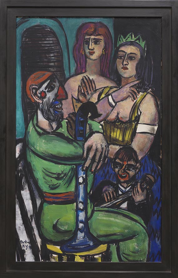 Max Beckmann - Großer Clown mit Frauen und kleiner Clown - Rahmenbild