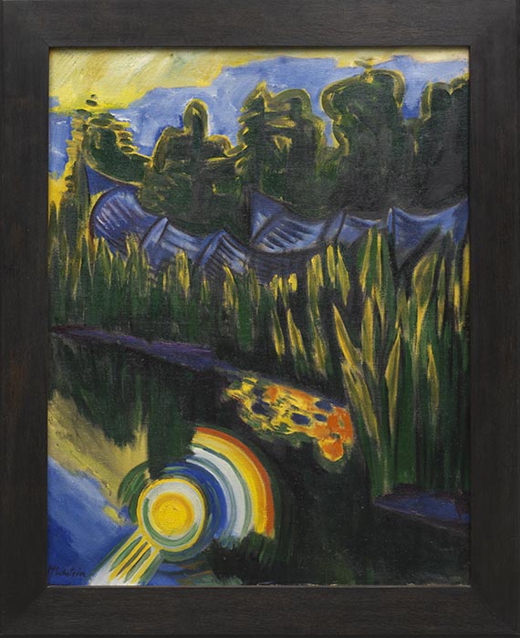 Hermann Max Pechstein - Sonne im Schilf - Rahmenbild