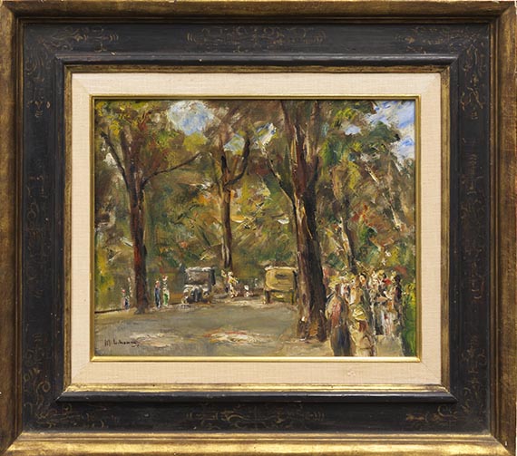 Max Liebermann - Allee mit Spaziergängern und Automobilen - Rahmenbild