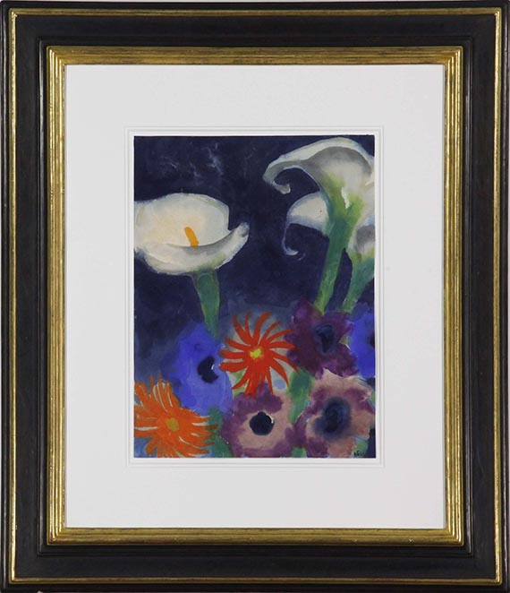 Emil Nolde - Calla, Anemonen und Gerbera - Rahmenbild