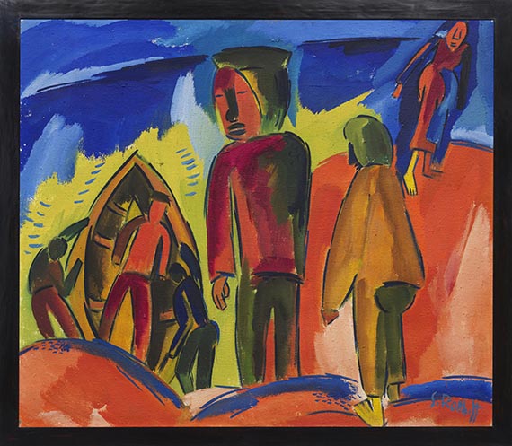 Karl Schmidt-Rottluff - Fischer auf der Düne - Rahmenbild