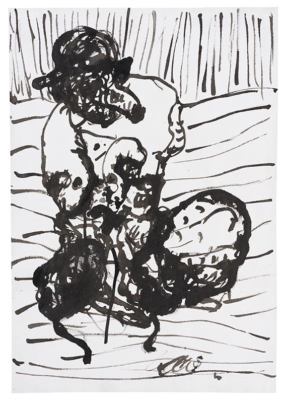 Georg Baselitz - Ohne Titel (Schweinekopf)