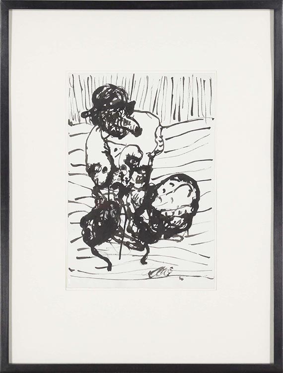 Georg Baselitz - Ohne Titel (Schweinekopf) - Rahmenbild