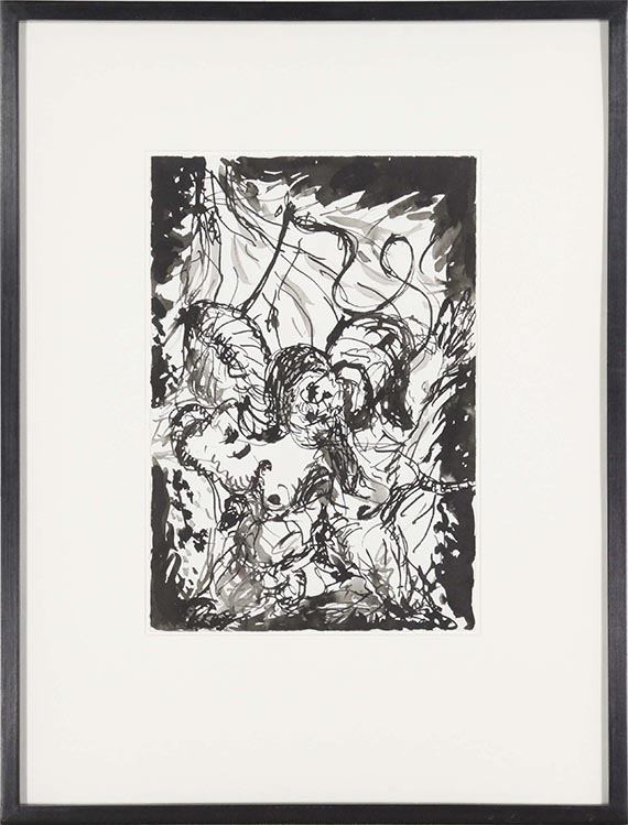 Georg Baselitz - Ohne Titel (Fahne) - Rahmenbild