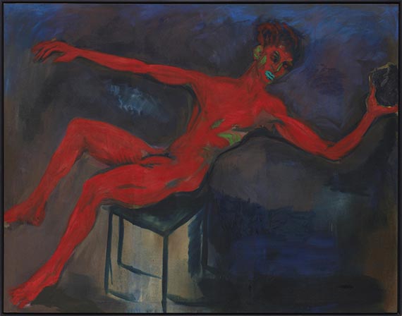 Rainer Fetting - Roter Steinwerfer - Rahmenbild